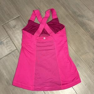 Barbie Pink Lululemon workout top with built in bra